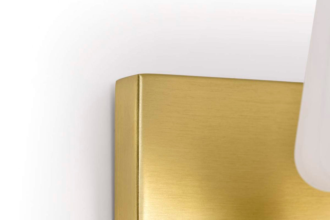 Vanity Nuvo 60-8233 Lune - 3 Light Vanity - Vintage Brass Finish - Etched White Glass Nuvo