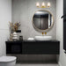 Vanity Nuvo 60-8233 Lune - 3 Light Vanity - Vintage Brass Finish - Etched White Glass Nuvo