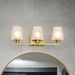 Vanity Nuvo 60-8233 Lune - 3 Light Vanity - Vintage Brass Finish - Etched White Glass Nuvo