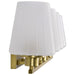 Vanity Nuvo 60-8234 Lune - 4 Light Vanity - Vintage Brass Finish - Etched White Glass Nuvo