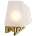 Vanity Nuvo 60-8234 Lune - 4 Light Vanity - Vintage Brass Finish - Etched White Glass Nuvo