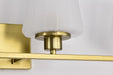 Vanity Nuvo 60-8234 Lune - 4 Light Vanity - Vintage Brass Finish - Etched White Glass Nuvo