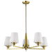Chandelier Nuvo 60-8235 Lune - 5 Light Chandelier - Vintage Brass Finish - Etched White Glass Nuvo