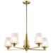 Chandelier Nuvo 60-8235 Lune - 5 Light Chandelier - Vintage Brass Finish - Etched White Glass Nuvo
