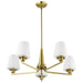 Chandelier Nuvo 60-8235 Lune - 5 Light Chandelier - Vintage Brass Finish - Etched White Glass Nuvo