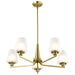 Chandelier Nuvo 60-8235 Lune - 5 Light Chandelier - Vintage Brass Finish - Etched White Glass Nuvo