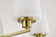 Chandelier Nuvo 60-8235 Lune - 5 Light Chandelier - Vintage Brass Finish - Etched White Glass Nuvo