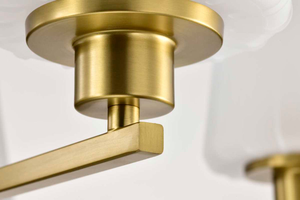 Chandelier Nuvo 60-8235 Lune - 5 Light Chandelier - Vintage Brass Finish - Etched White Glass Nuvo