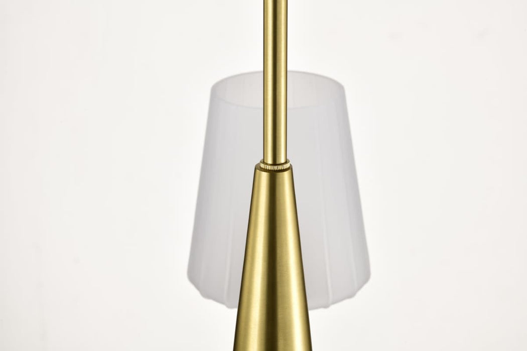 Chandelier Nuvo 60-8235 Lune - 5 Light Chandelier - Vintage Brass Finish - Etched White Glass Nuvo