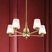 Chandelier Nuvo 60-8235 Lune - 5 Light Chandelier - Vintage Brass Finish - Etched White Glass Nuvo