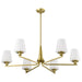 Chandelier Nuvo 60-8236 Lune - 6 Light Chandelier - Vintage Brass Finish - Etched White Glass Nuvo