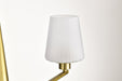 Chandelier Nuvo 60-8236 Lune - 6 Light Chandelier - Vintage Brass Finish - Etched White Glass Nuvo