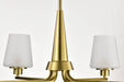 Chandelier Nuvo 60-8236 Lune - 6 Light Chandelier - Vintage Brass Finish - Etched White Glass Nuvo