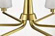 Chandelier Nuvo 60-8236 Lune - 6 Light Chandelier - Vintage Brass Finish - Etched White Glass Nuvo