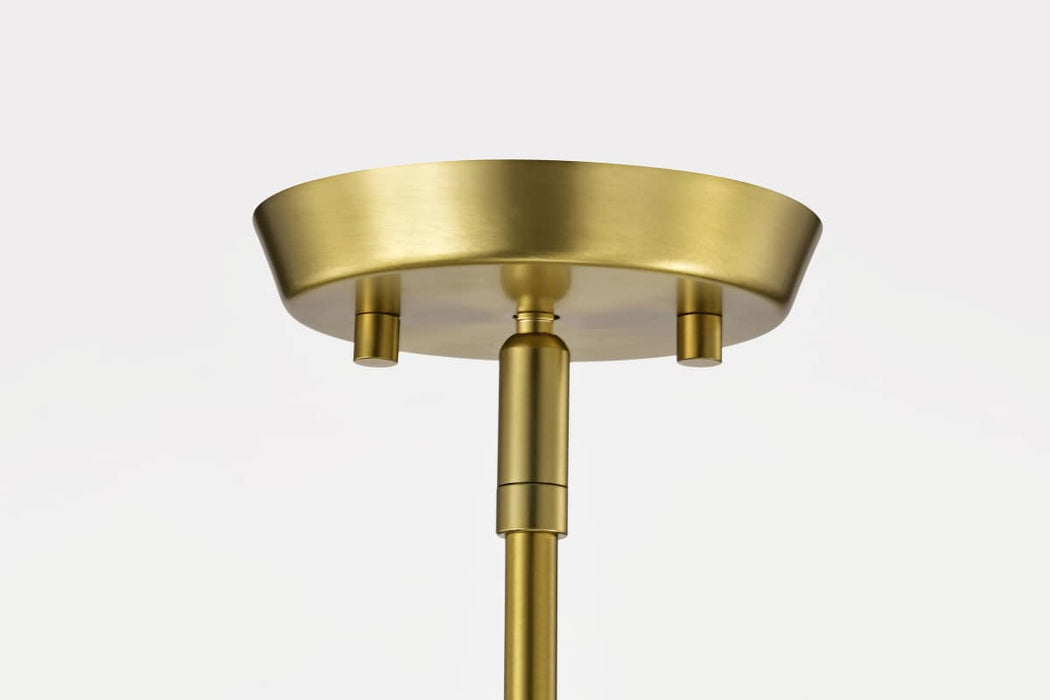Chandelier Nuvo 60-8236 Lune - 6 Light Chandelier - Vintage Brass Finish - Etched White Glass Nuvo