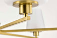 Chandelier Nuvo 60-8236 Lune - 6 Light Chandelier - Vintage Brass Finish - Etched White Glass Nuvo
