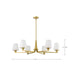Chandelier Nuvo 60-8236 Lune - 6 Light Chandelier - Vintage Brass Finish - Etched White Glass Nuvo