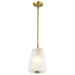 Mini Pendant Nuvo 60-8237 Lune - Mini Pendant - Vintage Brass Finish - Etched White Glass Nuvo