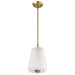 Mini Pendant Nuvo 60-8237 Lune - Mini Pendant - Vintage Brass Finish - Etched White Glass Nuvo