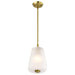Mini Pendant Nuvo 60-8237 Lune - Mini Pendant - Vintage Brass Finish - Etched White Glass Nuvo