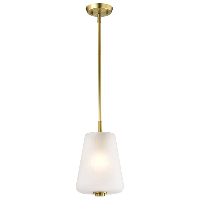 Mini Pendant Nuvo 60-8237 Lune - Mini Pendant - Vintage Brass Finish - Etched White Glass Nuvo