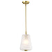 Mini Pendant Nuvo 60-8237 Lune - Mini Pendant - Vintage Brass Finish - Etched White Glass Nuvo