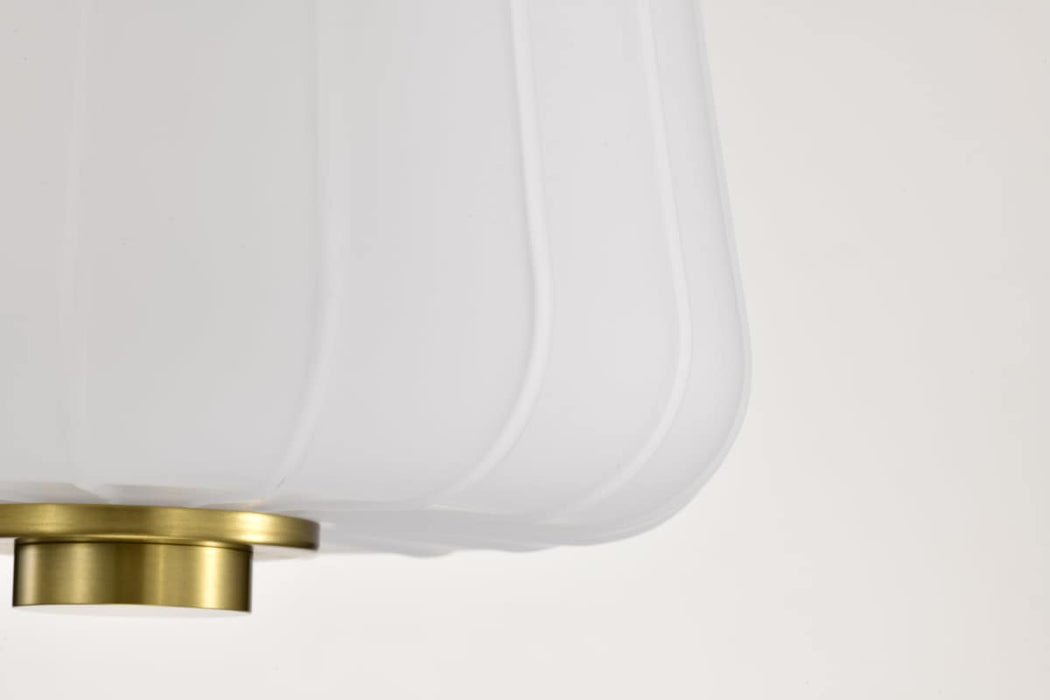 Mini Pendant Nuvo 60-8237 Lune - Mini Pendant - Vintage Brass Finish - Etched White Glass Nuvo