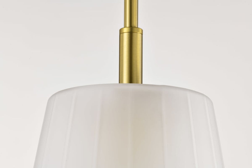 Mini Pendant Nuvo 60-8237 Lune - Mini Pendant - Vintage Brass Finish - Etched White Glass Nuvo