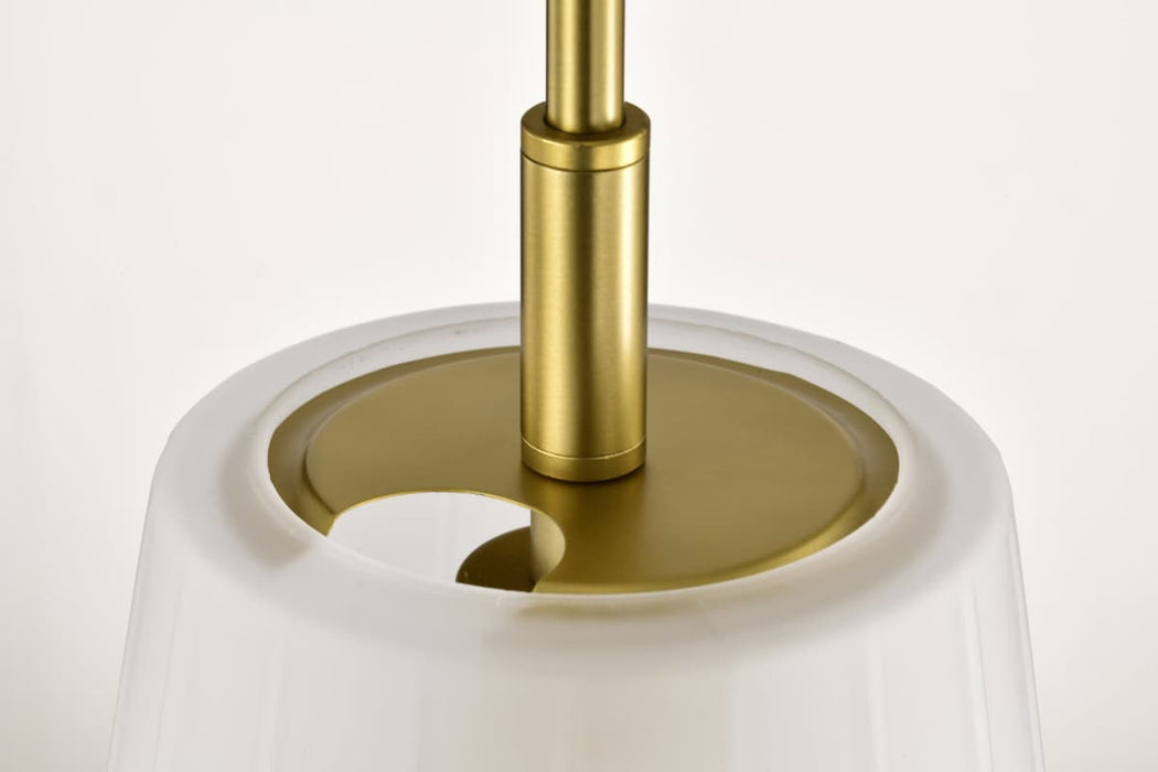 Mini Pendant Nuvo 60-8237 Lune - Mini Pendant - Vintage Brass Finish - Etched White Glass Nuvo