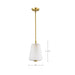 Mini Pendant Nuvo 60-8237 Lune - Mini Pendant - Vintage Brass Finish - Etched White Glass Nuvo