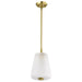 Mini Pendant Nuvo 60-8237 Lune - Mini Pendant - Vintage Brass Finish - Etched White Glass Nuvo