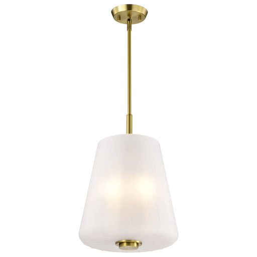 Pendant Nuvo 60-8238 Lune - 3 Light Pendant - Vintage Brass Finish - Etched White Glass Nuvo