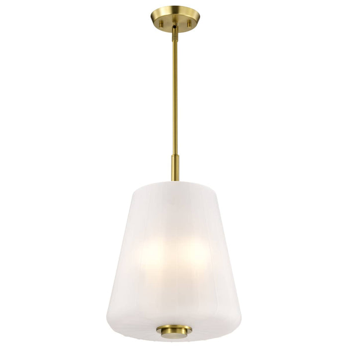 Pendant Nuvo 60-8238 Lune - 3 Light Pendant - Vintage Brass Finish - Etched White Glass Nuvo