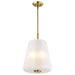 Pendant Nuvo 60-8238 Lune - 3 Light Pendant - Vintage Brass Finish - Etched White Glass Nuvo