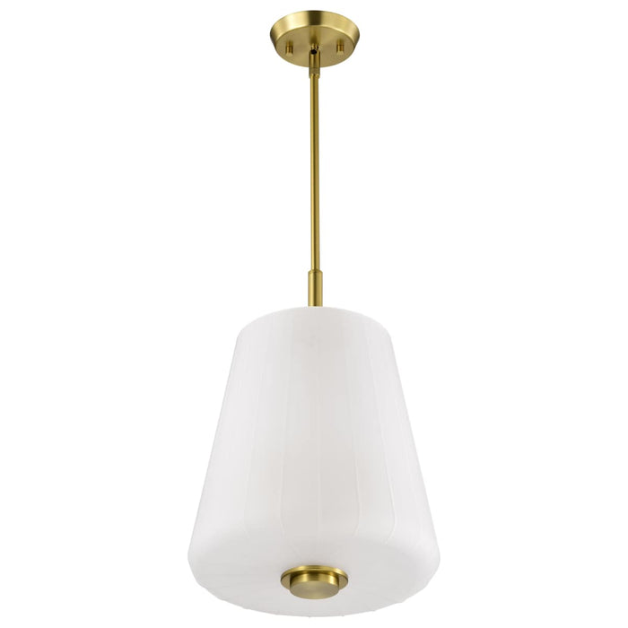 Pendant Nuvo 60-8238 Lune - 3 Light Pendant - Vintage Brass Finish - Etched White Glass Nuvo