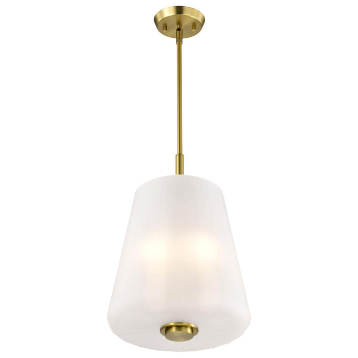 Pendant Nuvo 60-8238 Lune - 3 Light Pendant - Vintage Brass Finish - Etched White Glass Nuvo