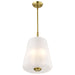 Pendant Nuvo 60-8238 Lune - 3 Light Pendant - Vintage Brass Finish - Etched White Glass Nuvo
