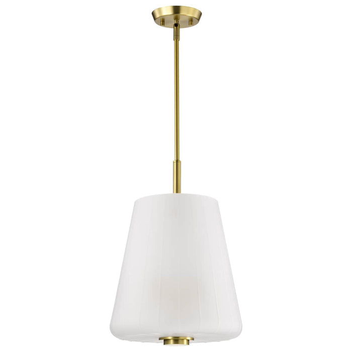 Pendant Nuvo 60-8238 Lune - 3 Light Pendant - Vintage Brass Finish - Etched White Glass Nuvo