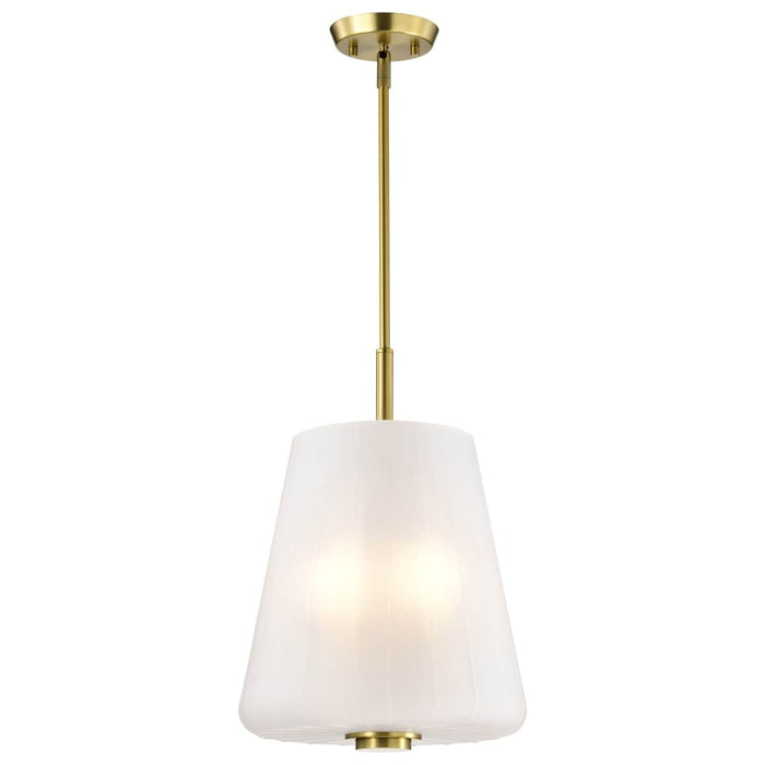 Pendant Nuvo 60-8238 Lune - 3 Light Pendant - Vintage Brass Finish - Etched White Glass Nuvo