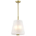 Pendant Nuvo 60-8238 Lune - 3 Light Pendant - Vintage Brass Finish - Etched White Glass Nuvo