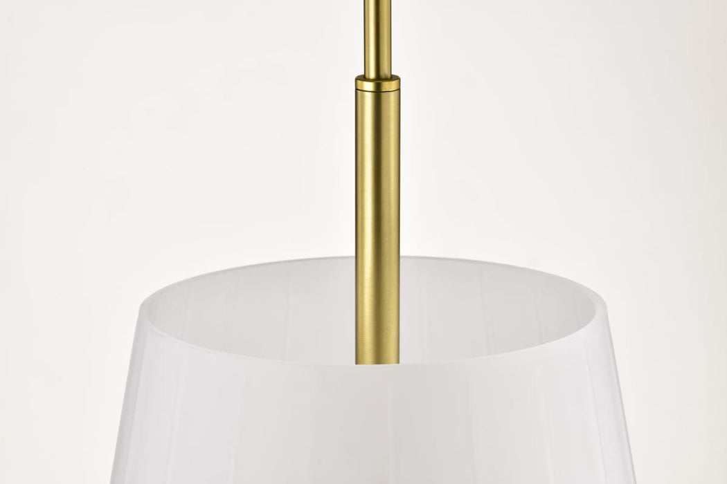 Pendant Nuvo 60-8238 Lune - 3 Light Pendant - Vintage Brass Finish - Etched White Glass Nuvo