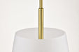 Pendant Nuvo 60-8238 Lune - 3 Light Pendant - Vintage Brass Finish - Etched White Glass Nuvo