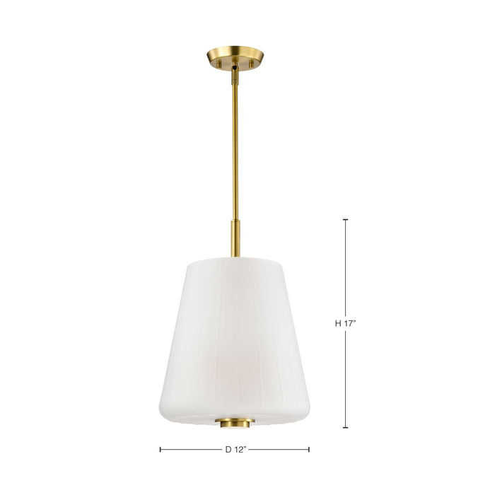 Pendant Nuvo 60-8238 Lune - 3 Light Pendant - Vintage Brass Finish - Etched White Glass Nuvo
