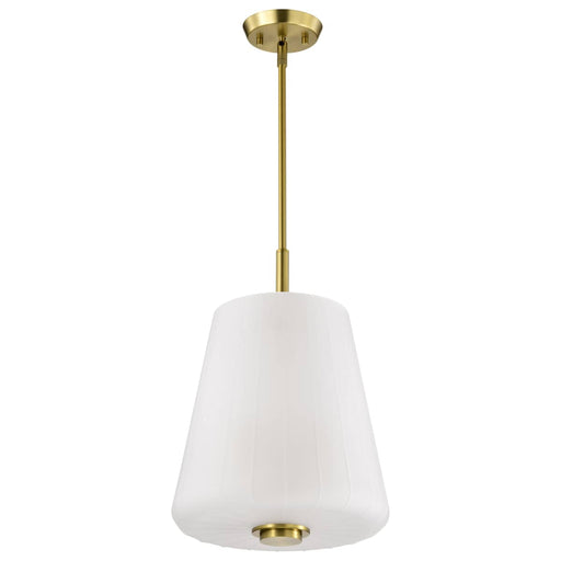 Pendant Nuvo 60-8238 Lune - 3 Light Pendant - Vintage Brass Finish - Etched White Glass Nuvo
