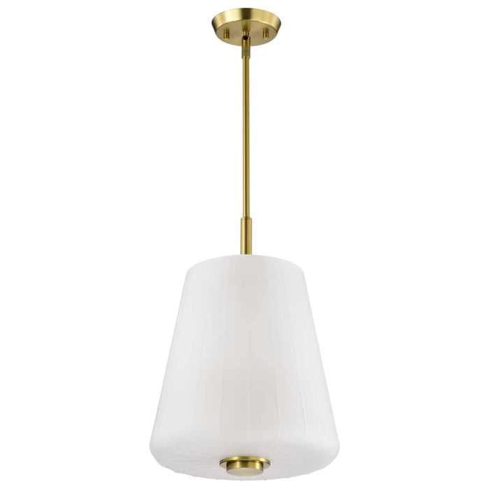 Pendant Nuvo 60-8238 Lune - 3 Light Pendant - Vintage Brass Finish - Etched White Glass Nuvo
