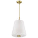 Pendant Nuvo 60-8238 Lune - 3 Light Pendant - Vintage Brass Finish - Etched White Glass Nuvo