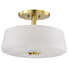 Semi Flush Mount Nuvo 60-8239 Lune - 3 Light Semi-Flush - Vintage Brass Finish - Etched White Glass Nuvo