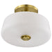 Semi Flush Mount Nuvo 60-8239 Lune - 3 Light Semi-Flush - Vintage Brass Finish - Etched White Glass Nuvo