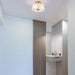 Semi Flush Mount Nuvo 60-8239 Lune - 3 Light Semi-Flush - Vintage Brass Finish - Etched White Glass Nuvo