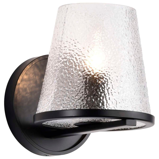 Vanity Nuvo 60-8251 Valentine - 1 Light Vanity - Black Finish - Hammered Glass Nuvo
